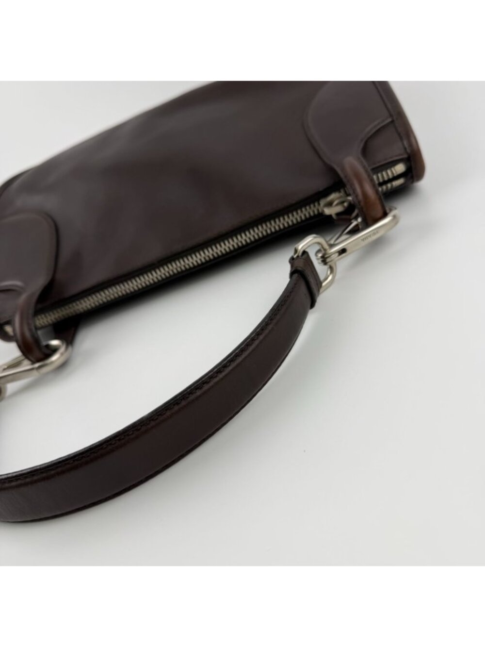 Prada Shoulder Bag Brown Leather Vintage - Picture 12 of 15